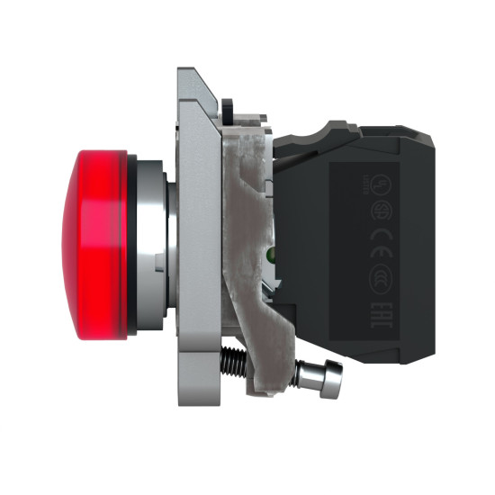 Bouton poussoir voyant lumineux DEL - Ø22 - rouge - 24V - vis