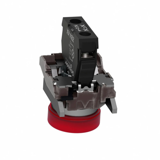 Bouton poussoir voyant lumineux DEL - Ø22 - rouge - 24V - vis