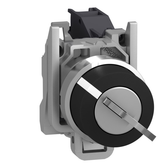 Bouton poussoir à clé 455 - Ø22 - 2 pos fix - retr G - 1F - vis