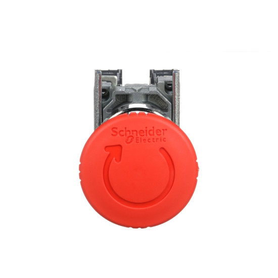 Bouton arrêt urgence - Ø40 - pousser tourner - rouge - 1O+1F –