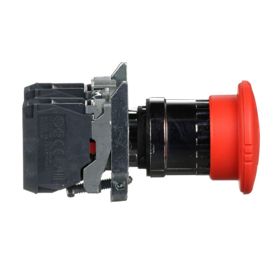 Bouton arrêt urgence - Ø40 - pousser tourner - rouge - 1O+1F –