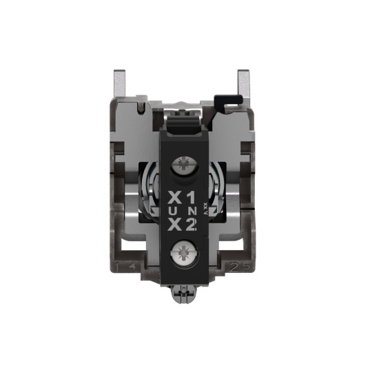 Bouton voyant lumineux DEL - Ø22 - blanc - 230V - vis étrier