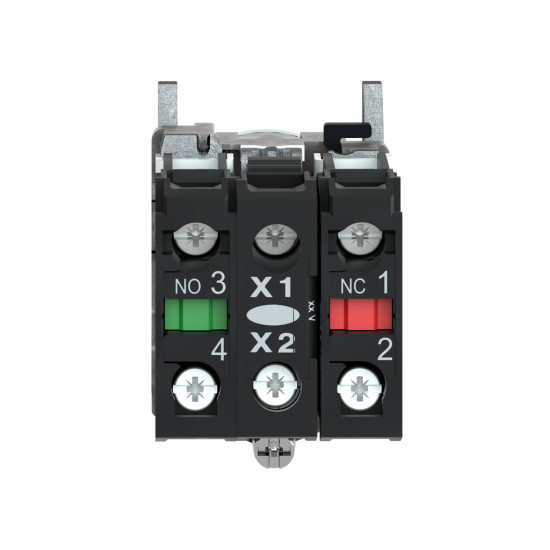Bouton poussoir lumineux LED - 1F+1O - vert - Ø22 - 24VACDC