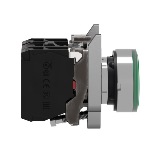Bouton poussoir lumineux LED - 1F+1O - vert - Ø22 - 24VACDC