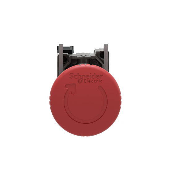 Bouton arrêt urgence - Ø40 - pousser tourner - rouge - 1O – vis