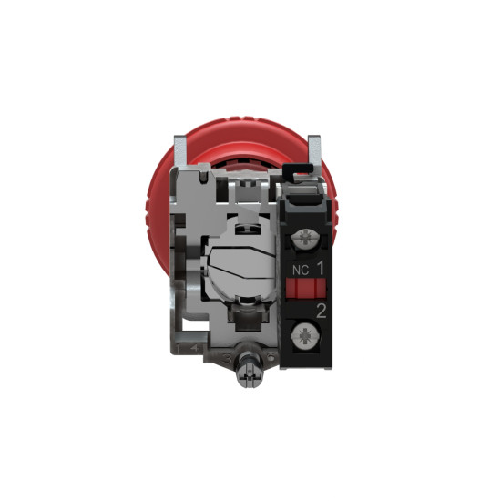 Bouton arrêt urgence - Ø40 - pousser tourner - rouge - 1O – vis