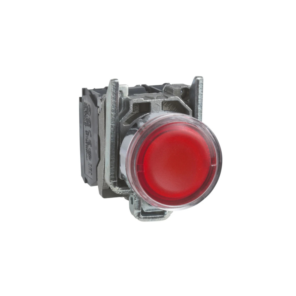 Bouton poussoir lumineux LED - 1F+1O - rouge - Ø22 - 230VAC Harmony XB4 Schneider Electric -