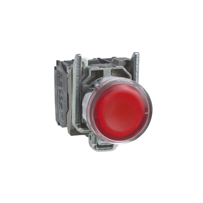 Bouton poussoir lumineux LED - 1F+1O - rouge - Ø22 - 230VAC Harmony XB4 Schneider Electric -
