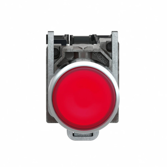 Bouton poussoir lumineux LED - 1F+1O - rouge - Ø22 - 230VAC