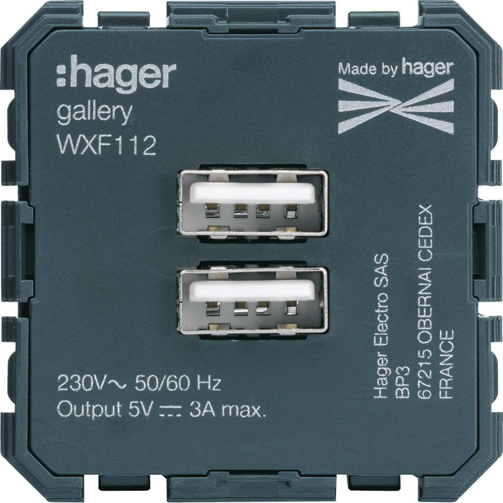 Chargeur galerie USB A+A - Hager - WXF112