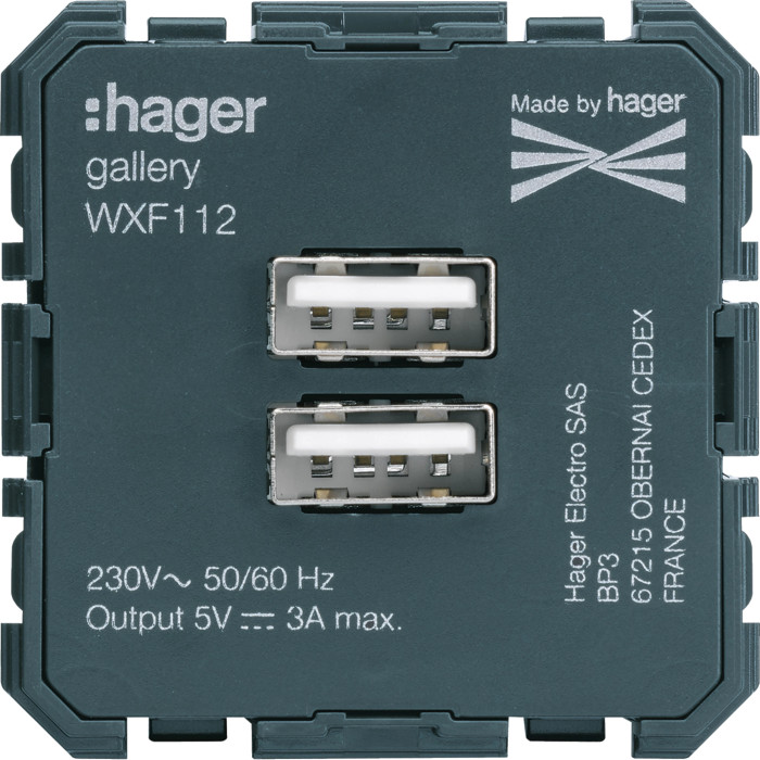 Chargeur galerie USB A+A - Hager - WXF112