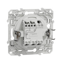 Interrupteur bouton poussoir - blanc - 10A - griffes montées