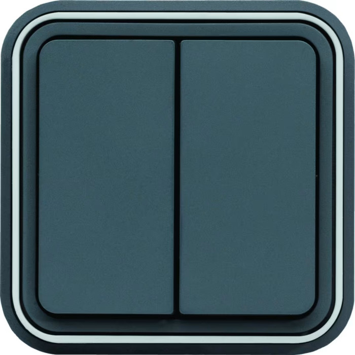 Interrupteur va et vient double cubyko étanche IP55 gris pose