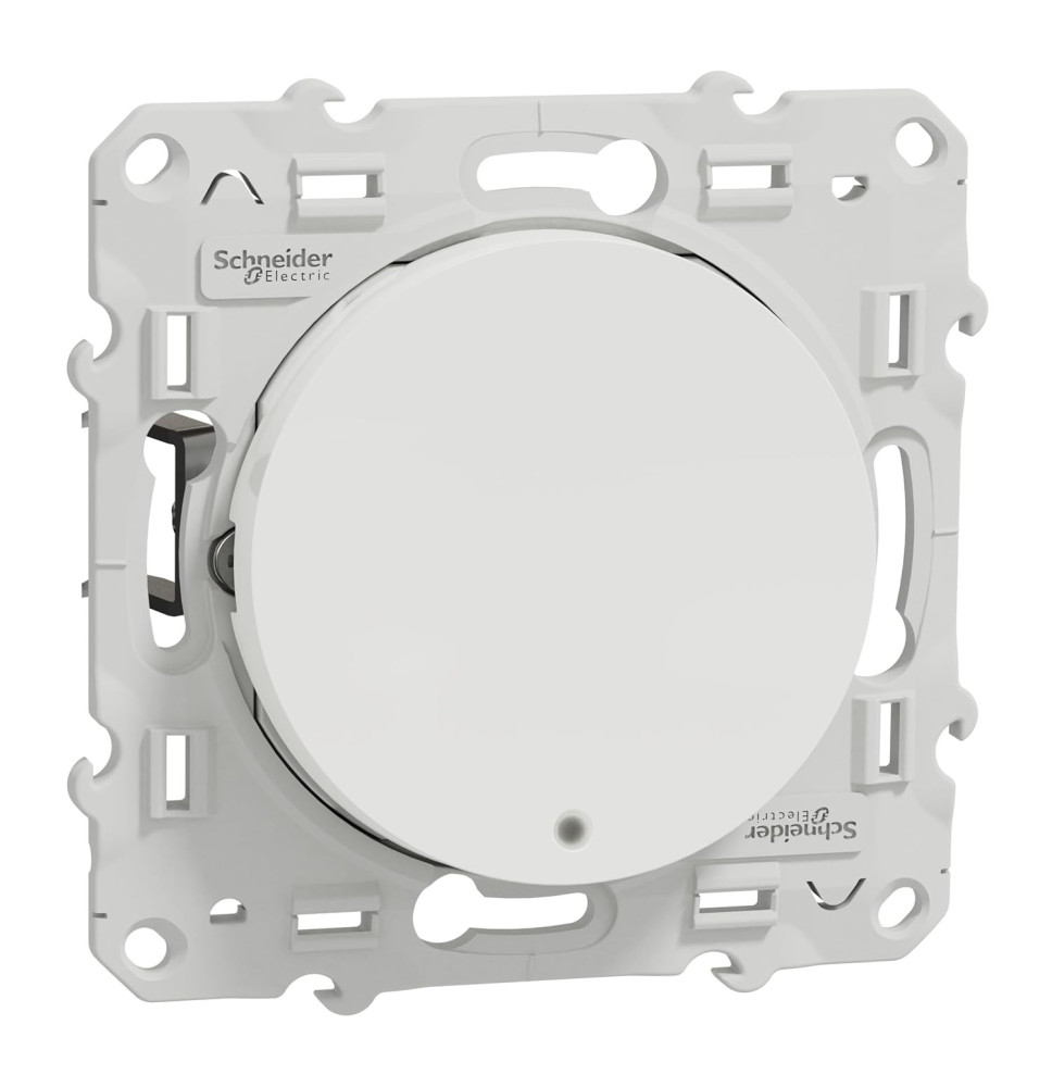 Interrupteur bouton poussoir lumineux - blanc - 10A - à griffes Interrupteur bouton poussoir lumineux - blanc - 10A - à griffes