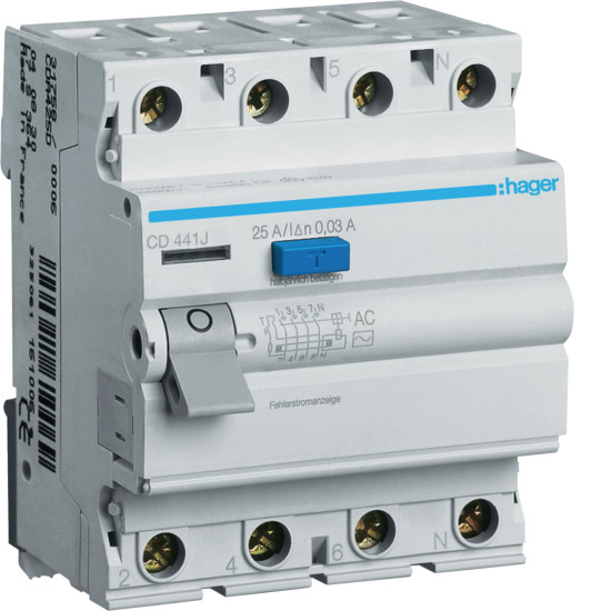 Interrupteur Différentiel Tétrapolaire 30ma 40a Type Ac -