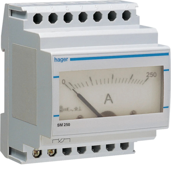 Ampéremètre analogique 0-250A branchement sur transformateur de courant - Hager - SM250,Gestion de