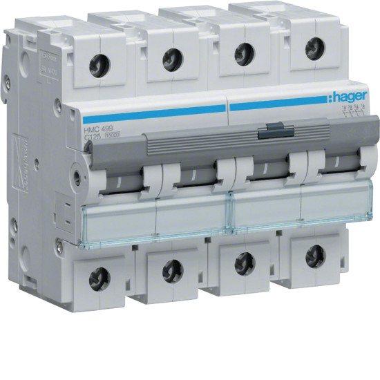 Disjoncteur 125A 4P 15kA Courbe C 6modules - Hager - HMC499,Disjoncteur - Disjoncteur Différentiel
