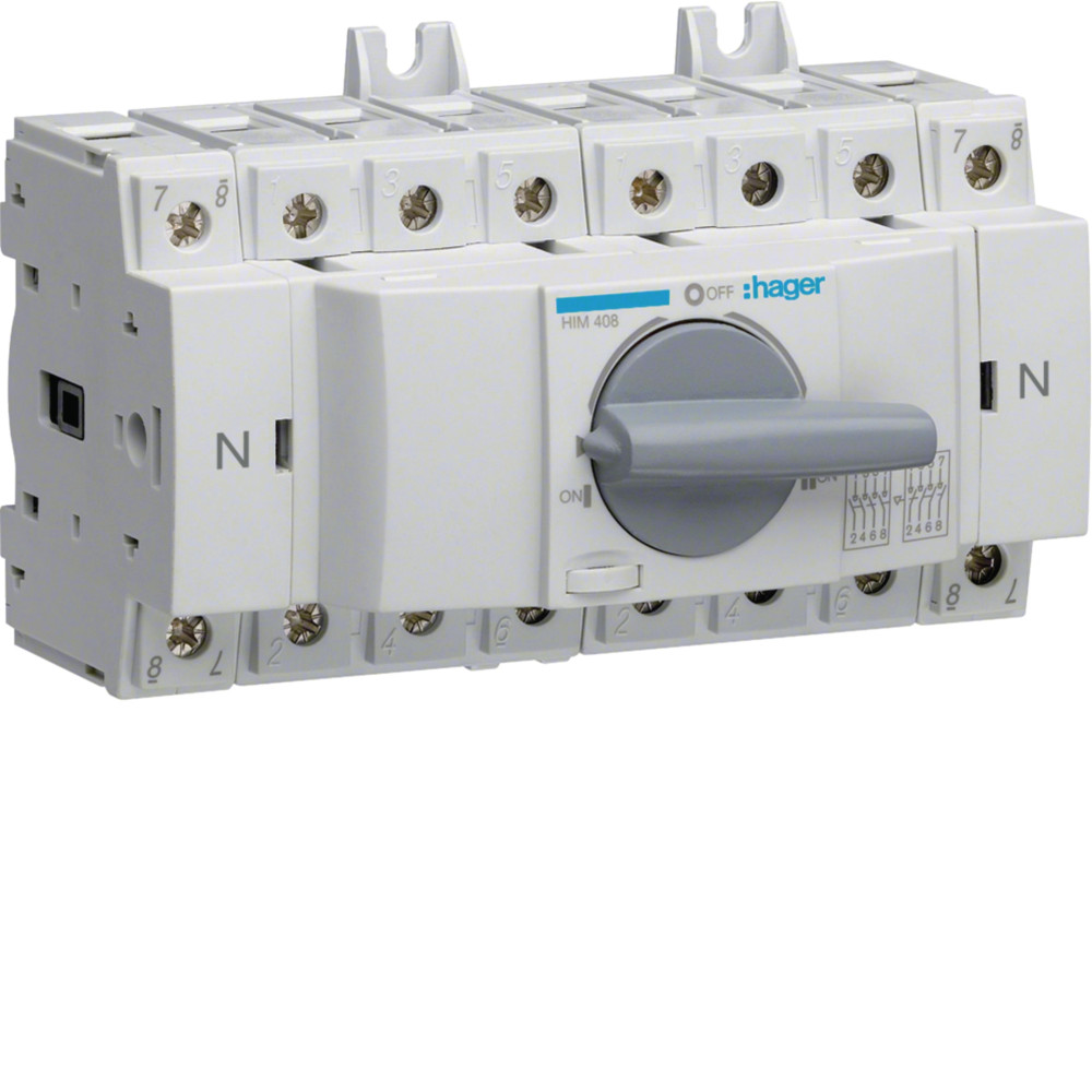 Commutateur modulaire 3P+N 80A - Hager - HIM408,Inverseur Hager