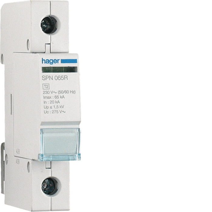 Cartouche 65KA 275V pour parafoudre débrochable avec réserve - Hager - SPN065R,Parafoudre
