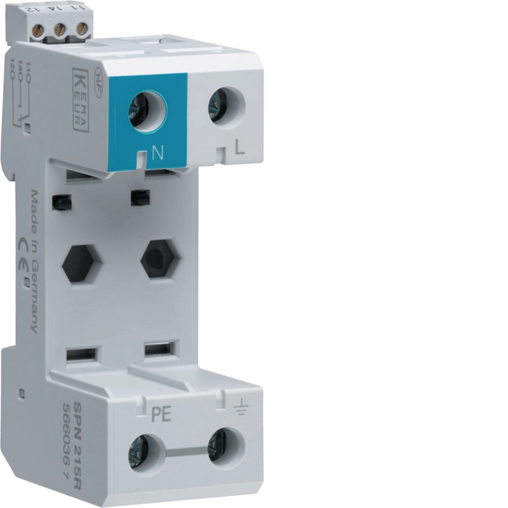 Parafoudre 2P débrochable 15KA type 2 avec réserve+contact de télésignalisation - Hager -