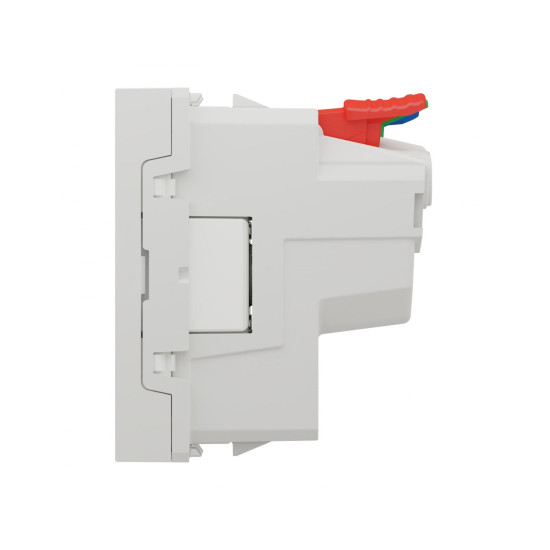 Prise 2P+T - FR - 90° - goulotte - connex rapid - Blanc anti -New Unica Schneider Electric -