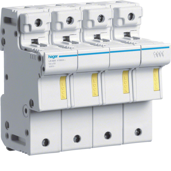 Porte-fusible sectionnel type L51 3P+N 50A 690V - Hager - LR604,Disjoncteur - Disjoncteur
