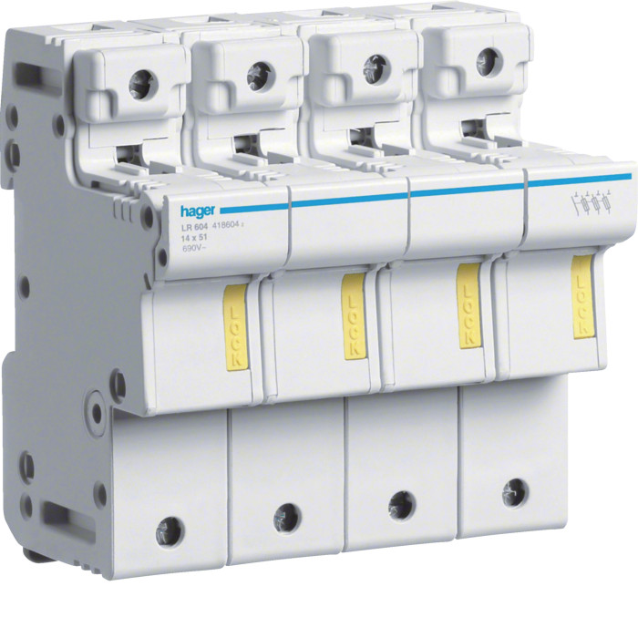 Porte-fusible sectionnel type L51 3P+N 50A 690V - Hager - LR604,Disjoncteur - Disjoncteur