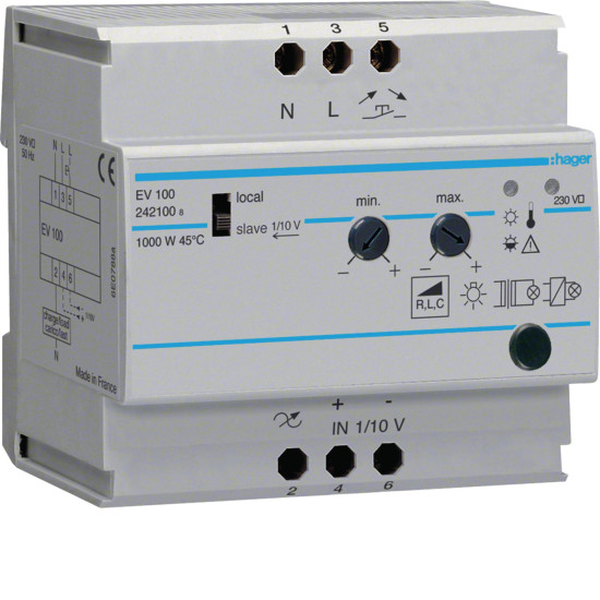 Télévariateur universel 1000W - Hager - EV100,Luminaire Hager
