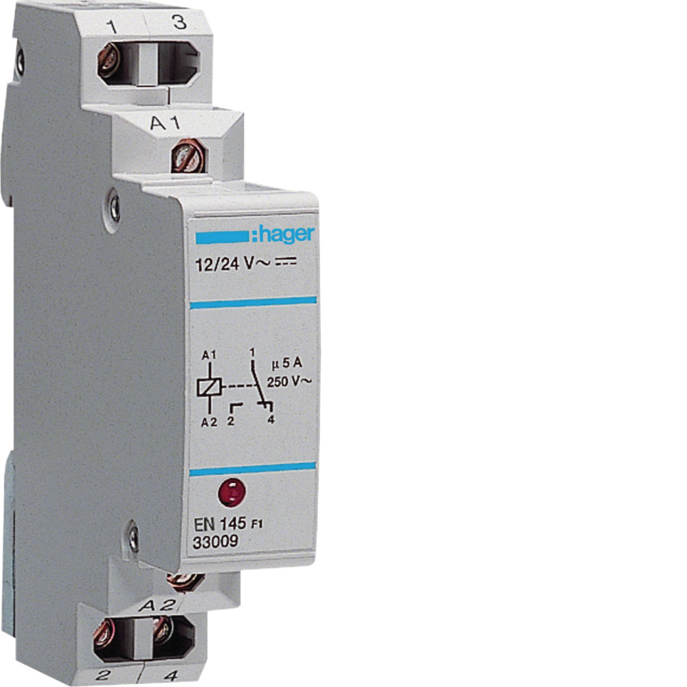 Relais d interface TBT-BT tension d'entrée 10 à 26V~ - Hager - EN145,Contacteur Hager