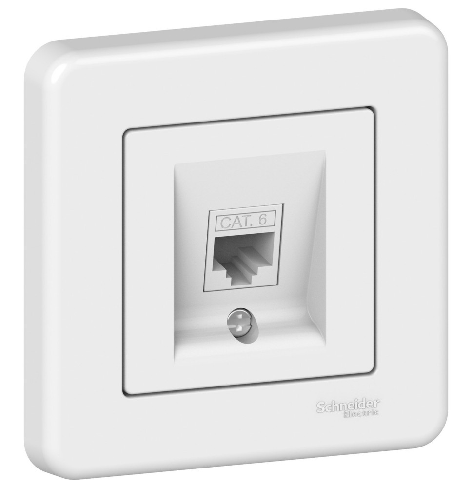 Prise Informatique RJ45 CAT6 Blanche Leona Schneider Electric - Prise Informatique RJ45 CAT6 Blanche Leona Schneider Electric -