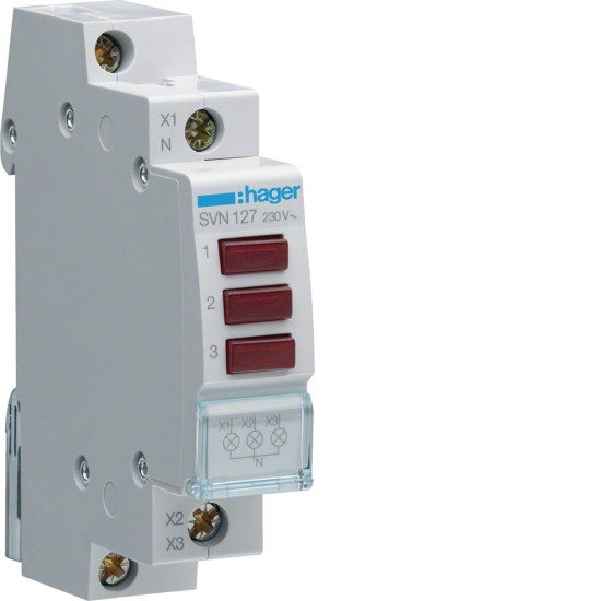 Lampe de signalisation INC Hager 3×LED rouge 1UM 230VAC - Hager - SVN127,Automatisation et contrôle