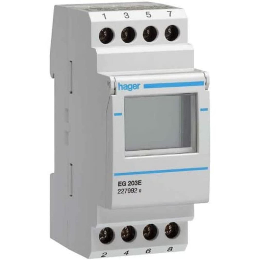 Interrupteur horaire électronique 2 voies sur 7 jours, version évoluée - Hager - EG203E,Bouton