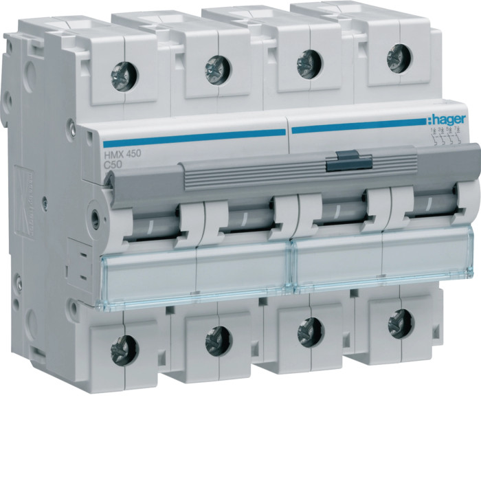 Disjoncteur 4P 50kA C-50A 6M - Hager - HMX450,Disjoncteur - Disjoncteur Différentiel - Interrupteur