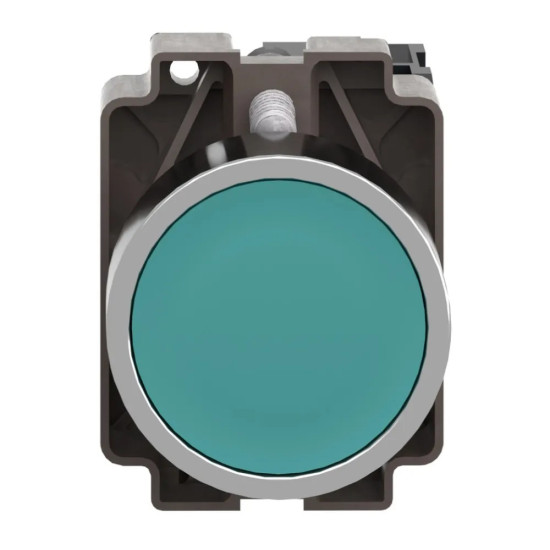 Bouton poussoir, métal, encastré, vert, 22 mm, à rappel par ressort, 1NO Easy Harmony XB2 Schneider
