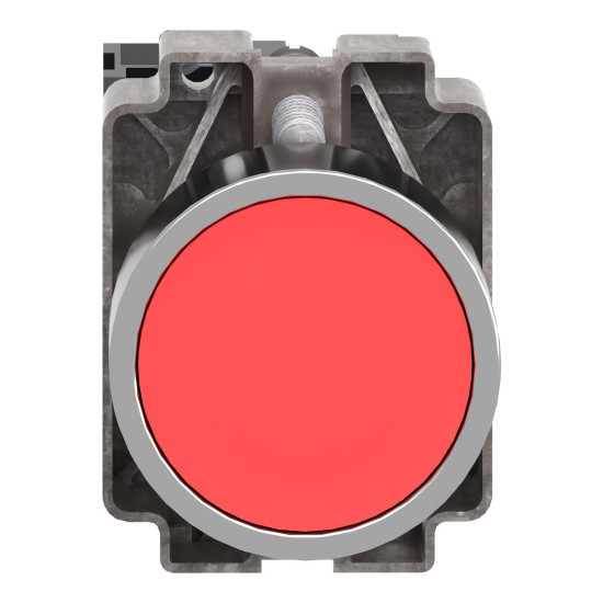 Bouton-poussoir complet, métal, encastré, rouge, 22 mm, à rappel par ressort, Easy Harmony XB2