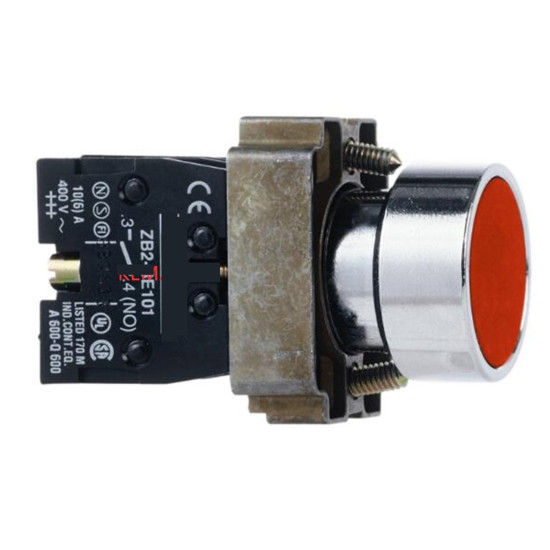 Bouton-poussoir complet, métal, encastré, rouge, 22 mm, à rappel par ressort, Easy Harmony XB2