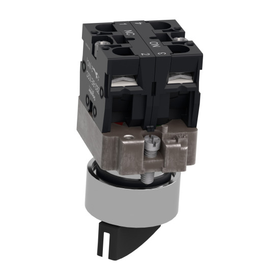 Sélecteur complet, métal, noir, 22 mm, 2 positions, 1 NO + 1 NF Easy Harmony XB2 Schneider Electric