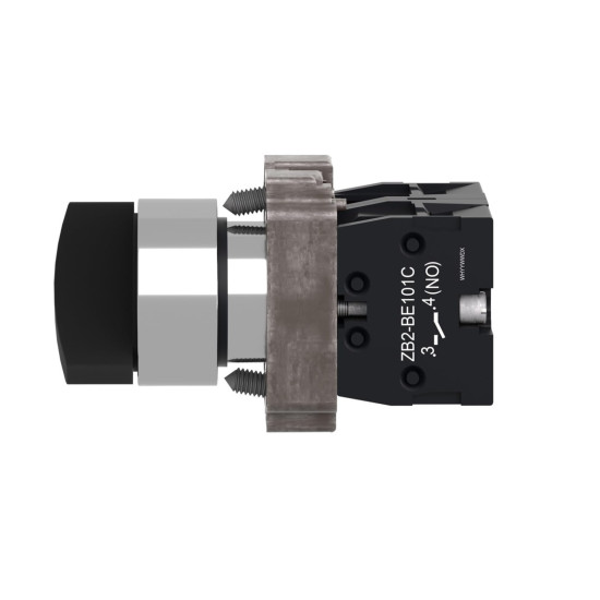 Sélecteur complet, métal, noir, 22 mm, 2 positions, 1 NO + 1 NF Easy Harmony XB2 Schneider Electric