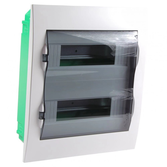 Boîtier modulaire - armoire encastrée 24 modules - porte fumée - avec borniers E/N Easy9 Schneider
