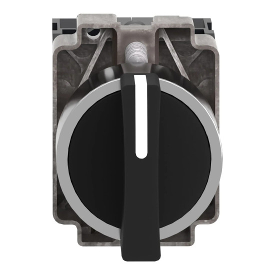 Boutons-poussoirs sélecteur, métal, noir, 22 mm, 3 positions, 2NO Easy Harmony XB2 Schneider