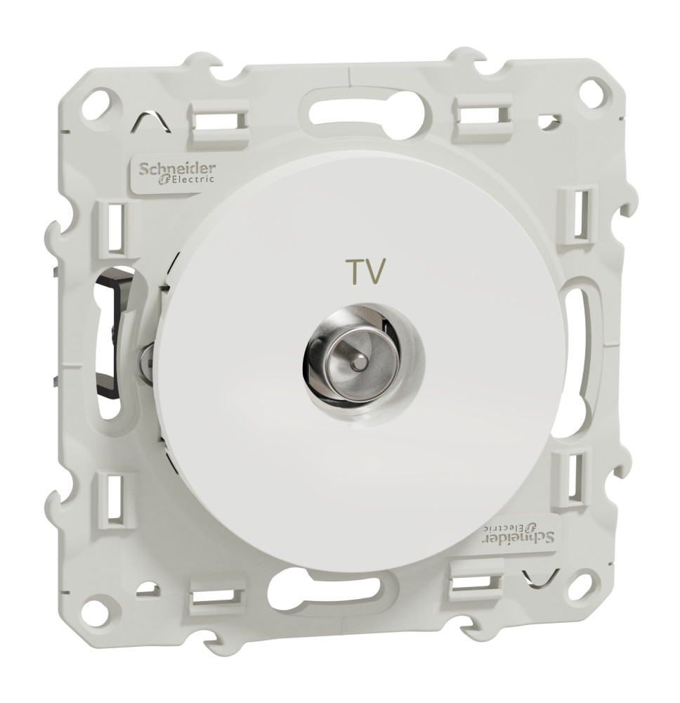 Prise TV - blanc - griffes montées Odace Schneider Electric - Prise TV - blanc - griffes montées Odace Schneider Electric -