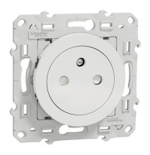 Prise de courant 2P+T affleurante - blanc Odace Schneider