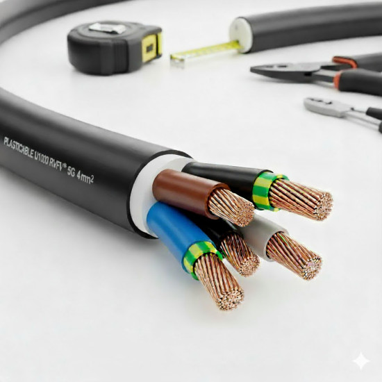Câble électrique feuillard armé U-1000 RVFV 5G4mm² - Plasticable,Câble électrique feuillard armé
