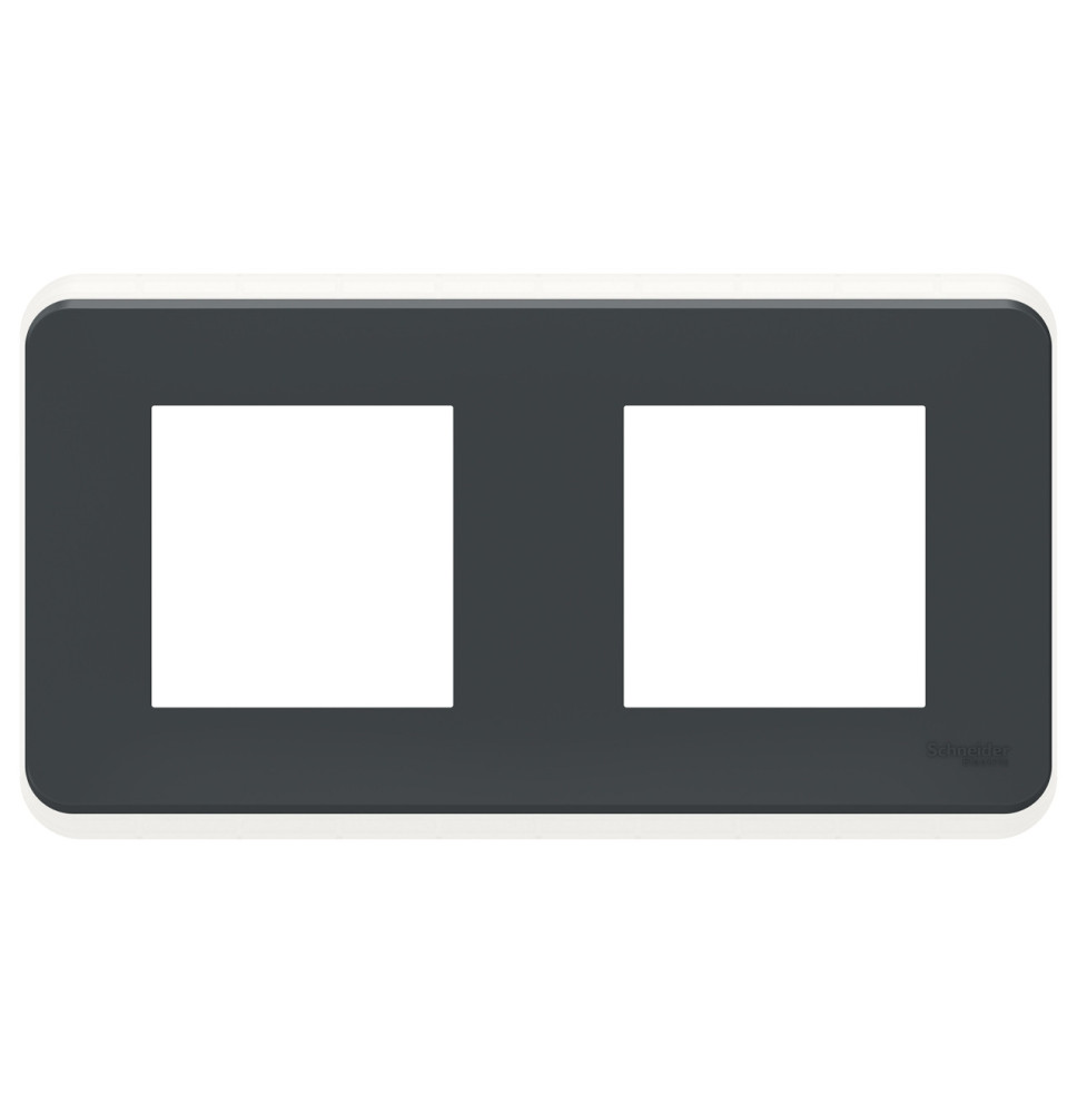 Plaque de finition - Anthracite - 2 postes Unica Pro Schneider Plaque de finition - Anthracite - 2 postes Unica Pro Schneider