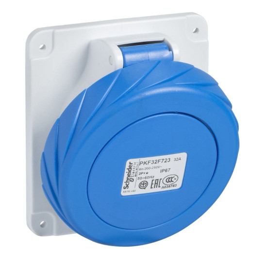Socle prise industrielle - 32A - IP67 - 220 - 3P - vis Mureva Schneider Electric - PKF32F723,Fiche