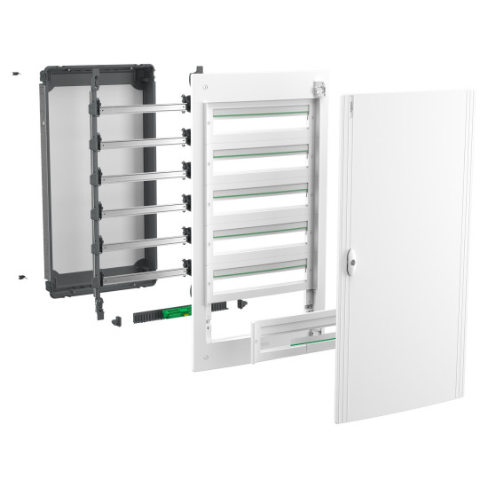 Coffret plastique encastré 5 rang. 24 modules - avec porte pleine PrismaSeT XS Schneider Electric -