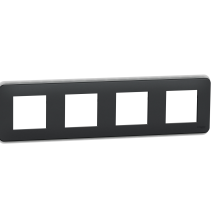Plaque de finition - Anthracite - 4 postes - Unica Pro