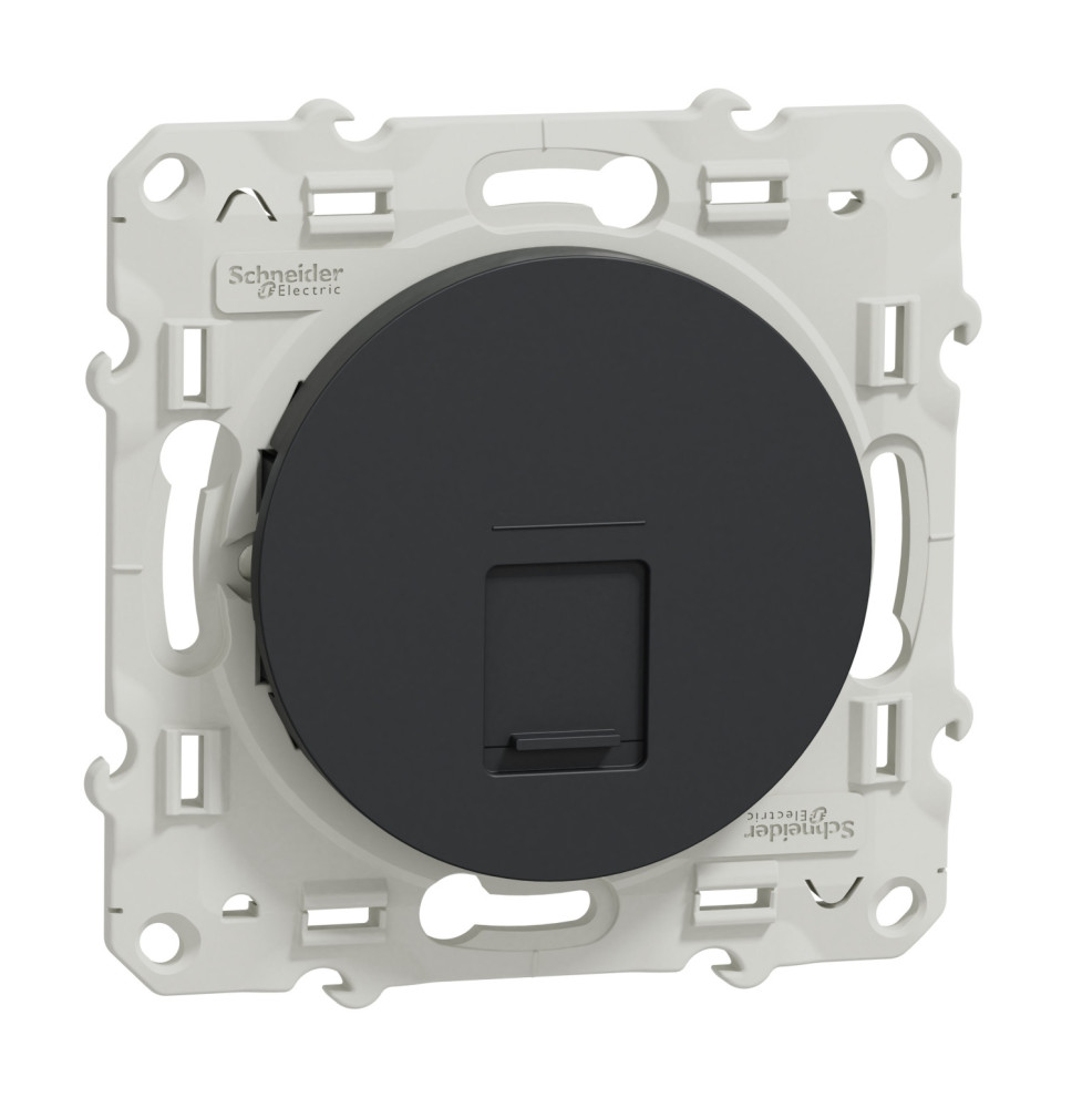 Prise RJ45 - anthracite - grade 1 (téléphone) cat. Prise RJ45 - anthracite - grade 1 (téléphone) cat.