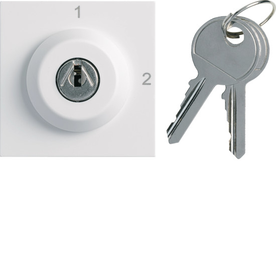 Interrupteur galerié à clefs 2 positions 2 modules Pure - Hager