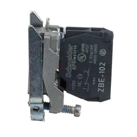 Corps de bouton /contact assemblé - 1O - raccordement vis-étrier, Harmony XB4 Schneider Electric -